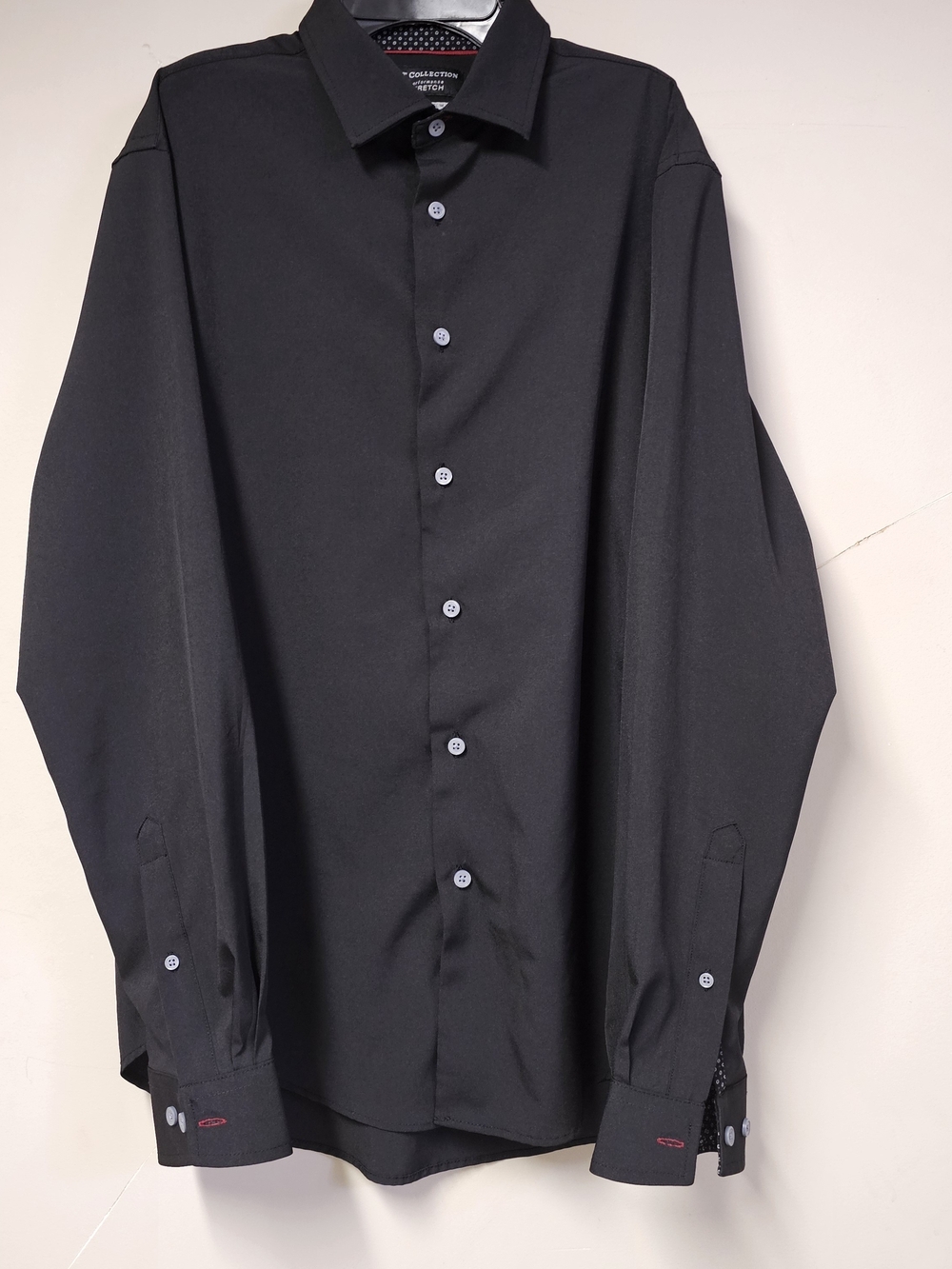 Report Collection Dress Shirt Black L 16 34/35 Performance Stretch Mens